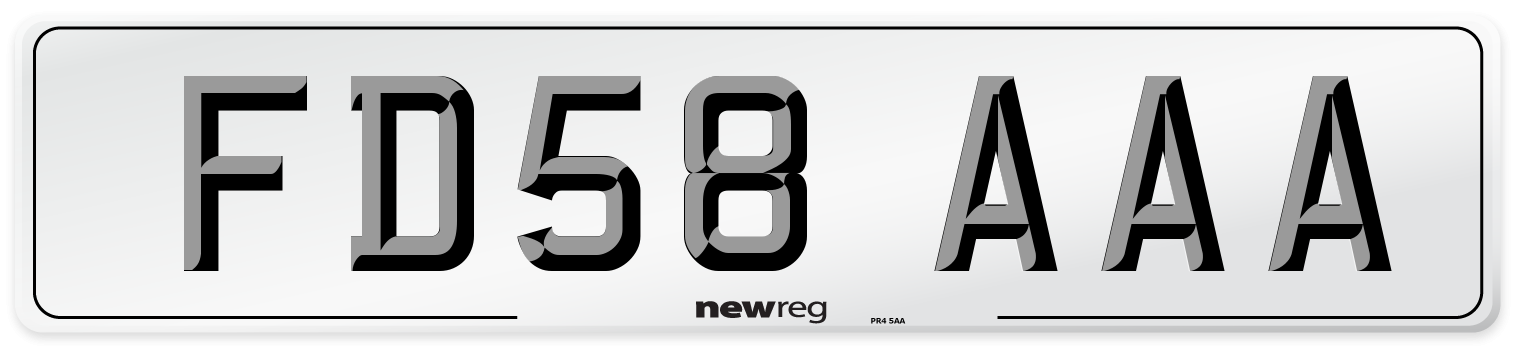 FD58 AAA Number Plate from New Reg